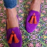 Růžena | Fialové loafers s třásněmi