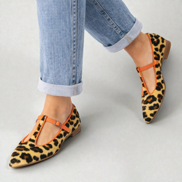 Michaela | Leopardí t-strap baleríny