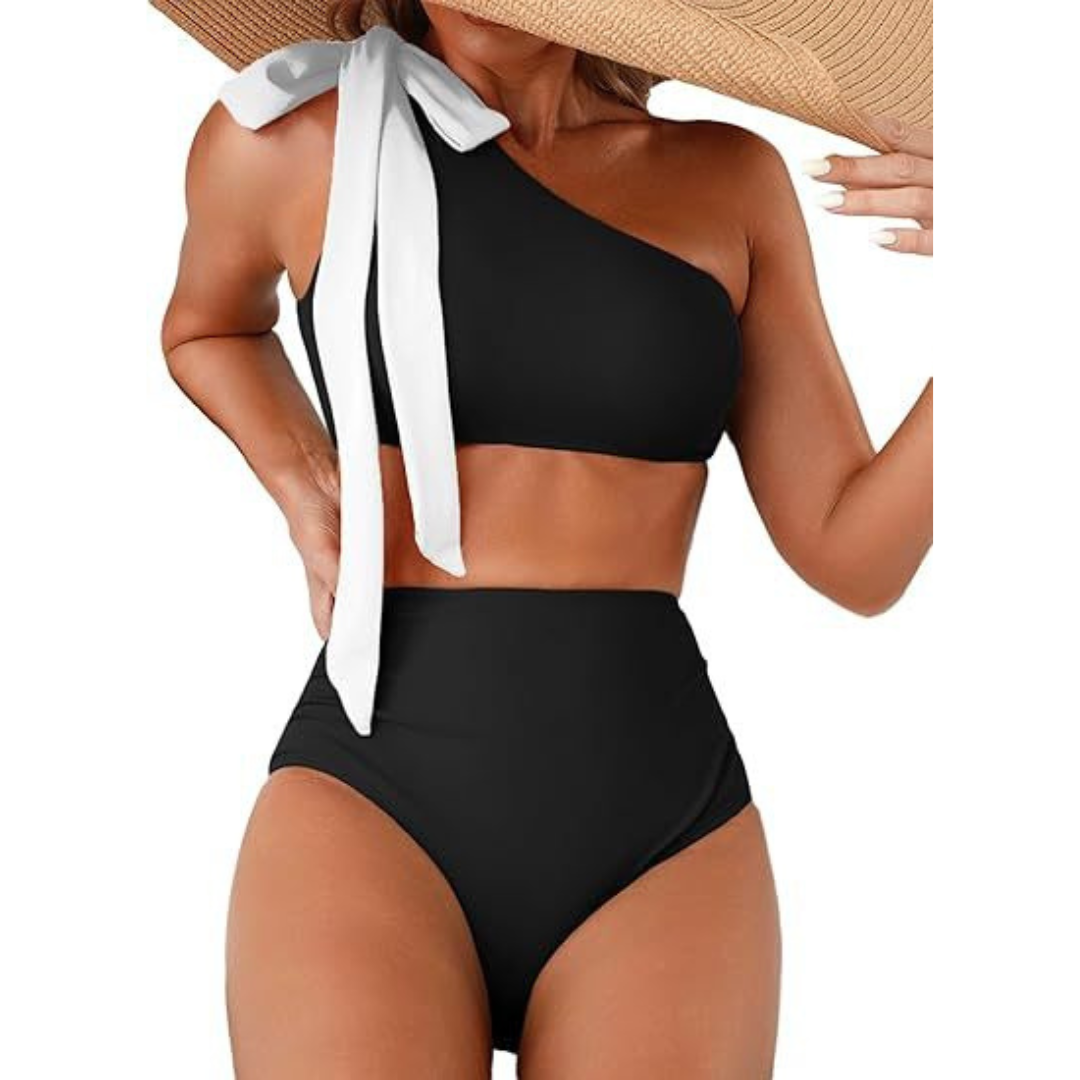 Eliška | Vysoký pas bikiny s jedním ramenem