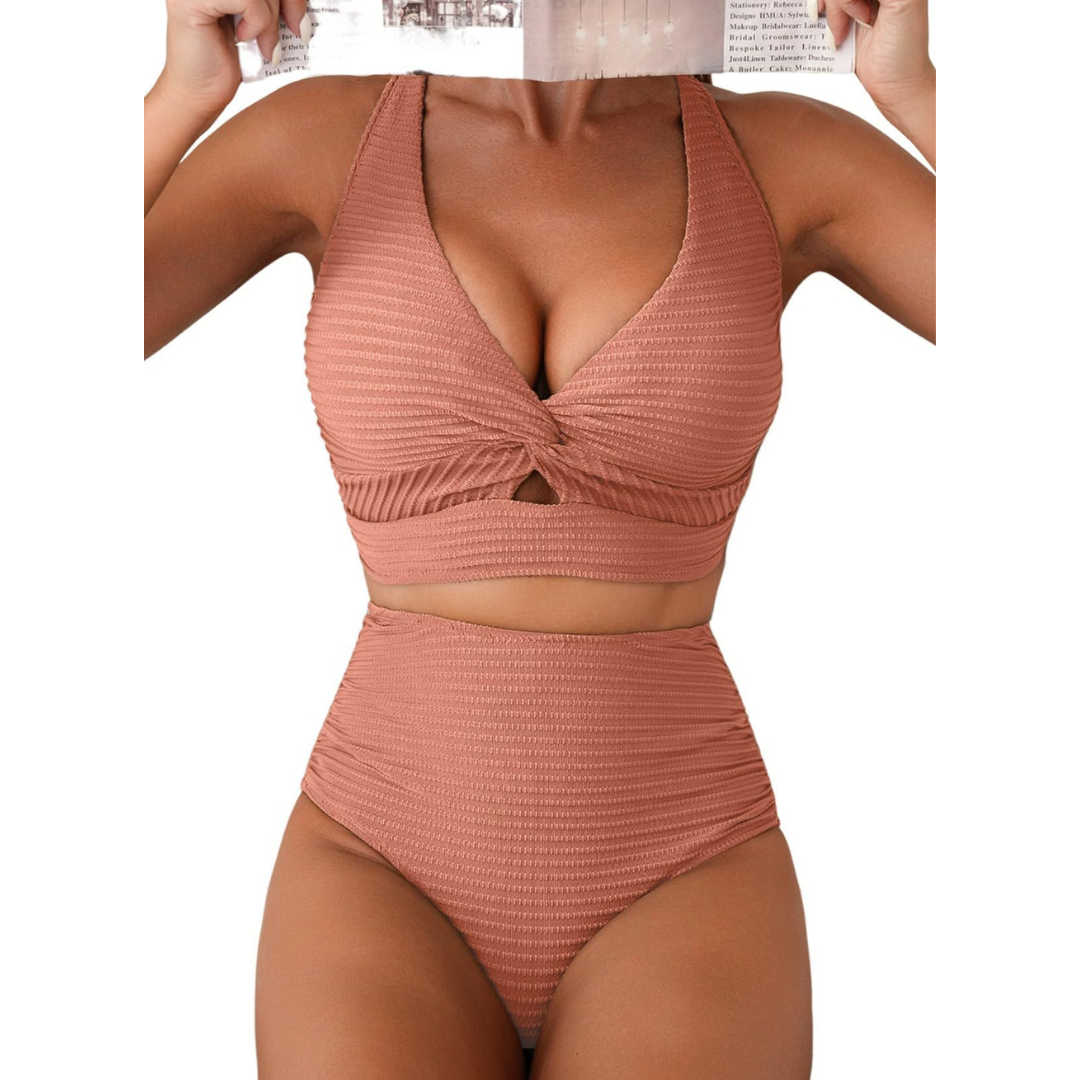 Věra | Žebrované bikiny s vysokým pasem