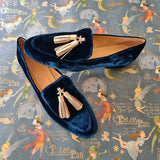 Eliška | Elegantní loafers Mitternachts s champagne třásněmi