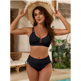 Růžena | Vysoký Pas Bikini s U-Tvarovaným Topem