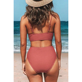 Barbora | Vysoký pas Bikini s hravým V-výstřihem
