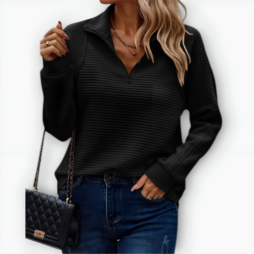 Růžena | Elegantní svetr s polo zipem
