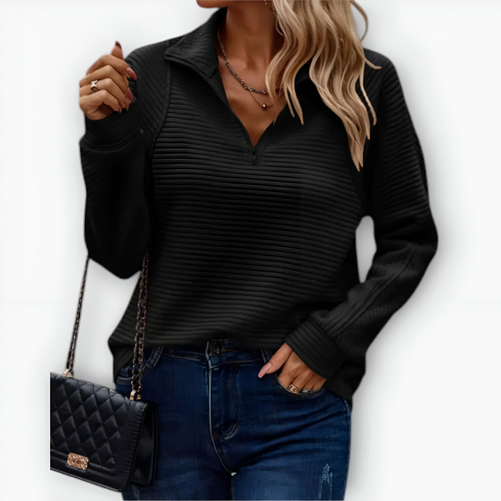 Růžena | Elegantní svetr s polo zipem