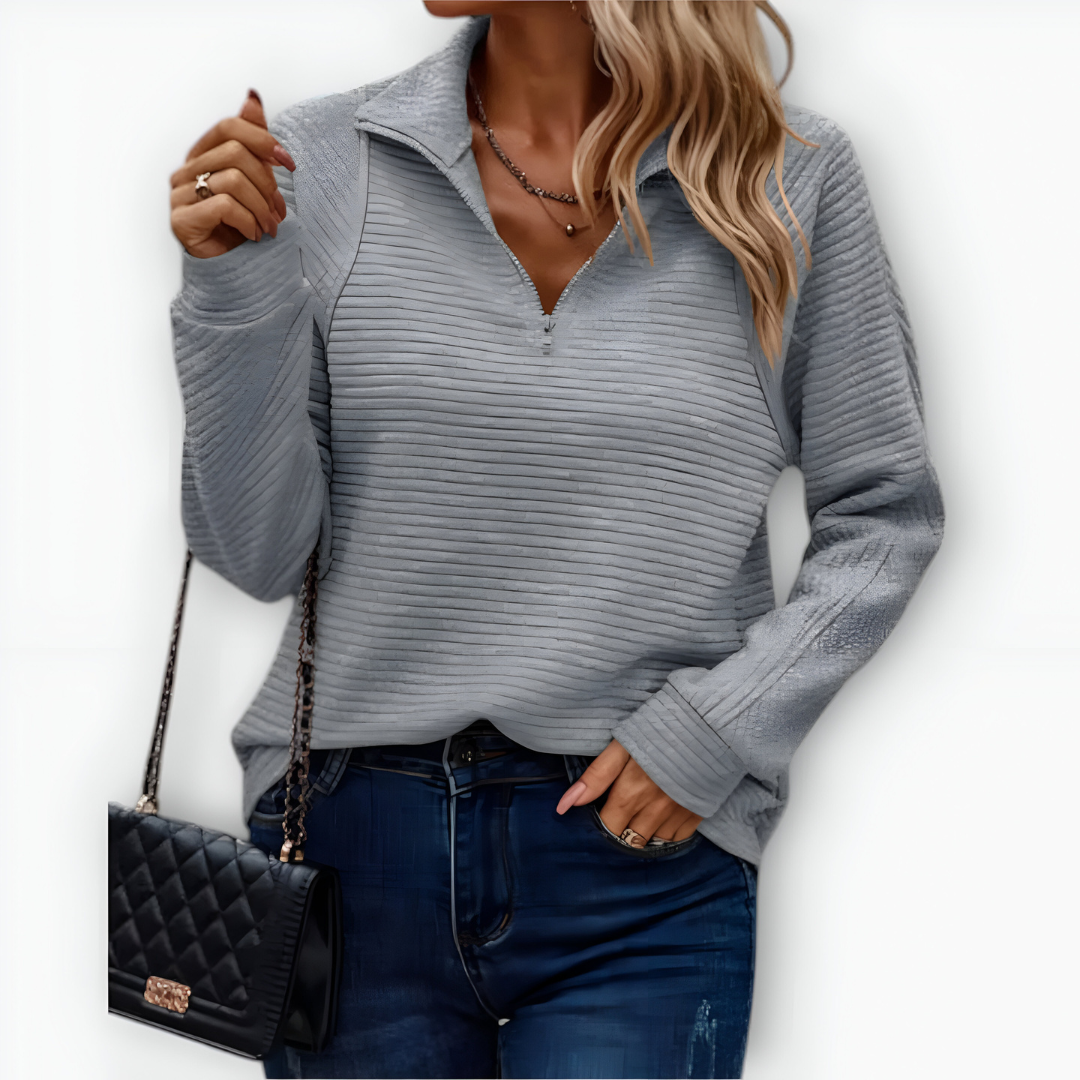 Růžena | Elegantní svetr s polo zipem