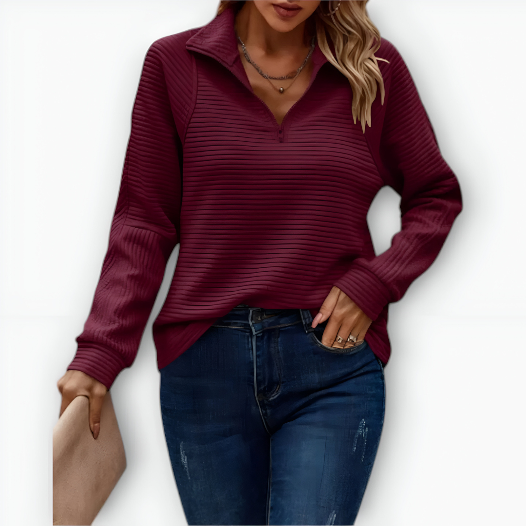Růžena | Elegantní svetr s polo zipem