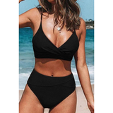 Barbora | Vysoký pas Bikini s hravým V-výstřihem