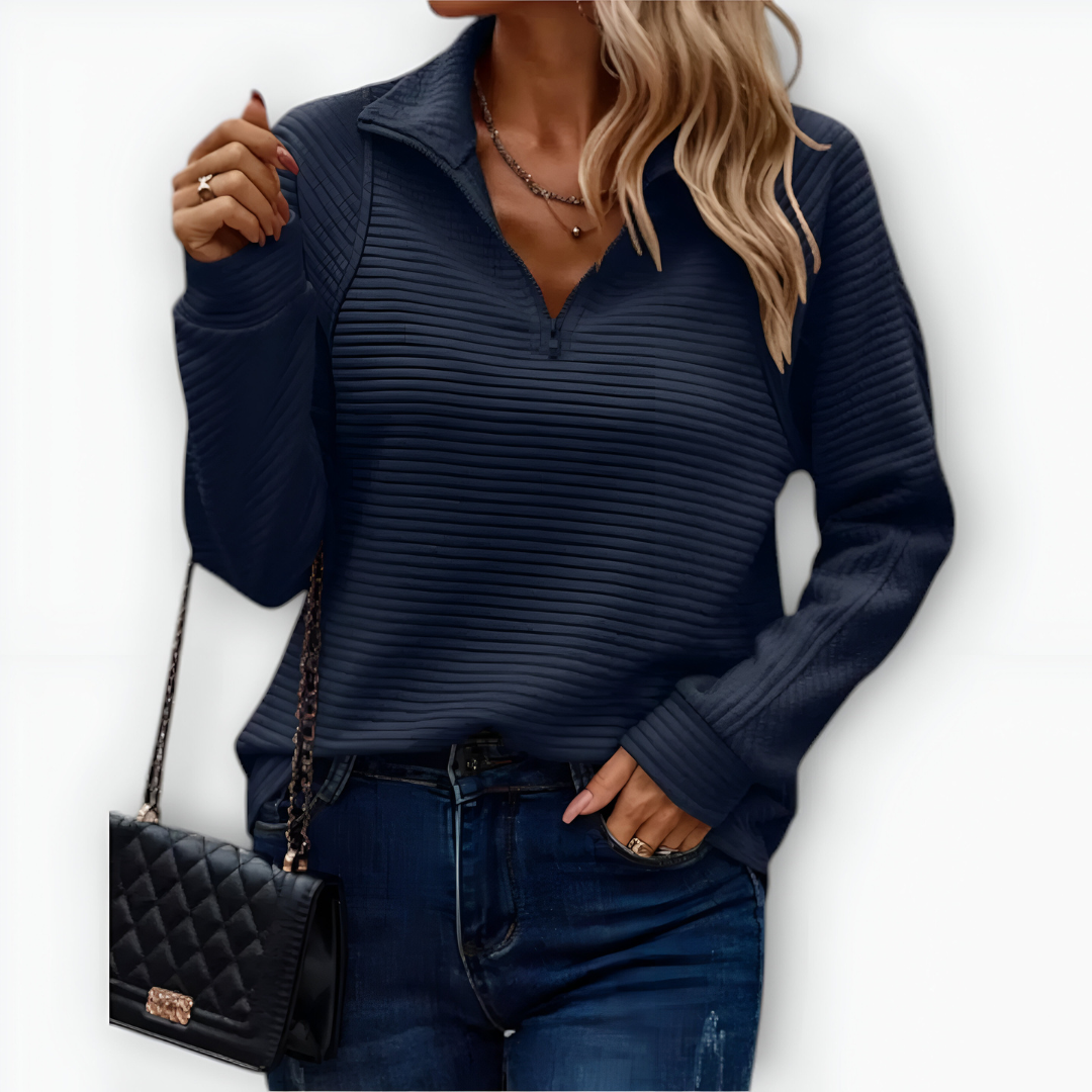 Růžena | Elegantní svetr s polo zipem