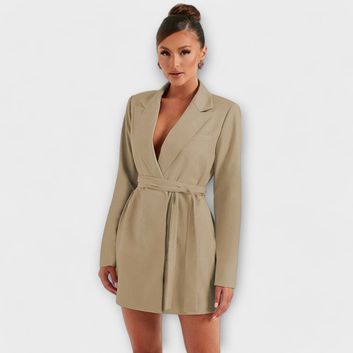 NATÁLIE | Šaty blazer s výstřihem do V
