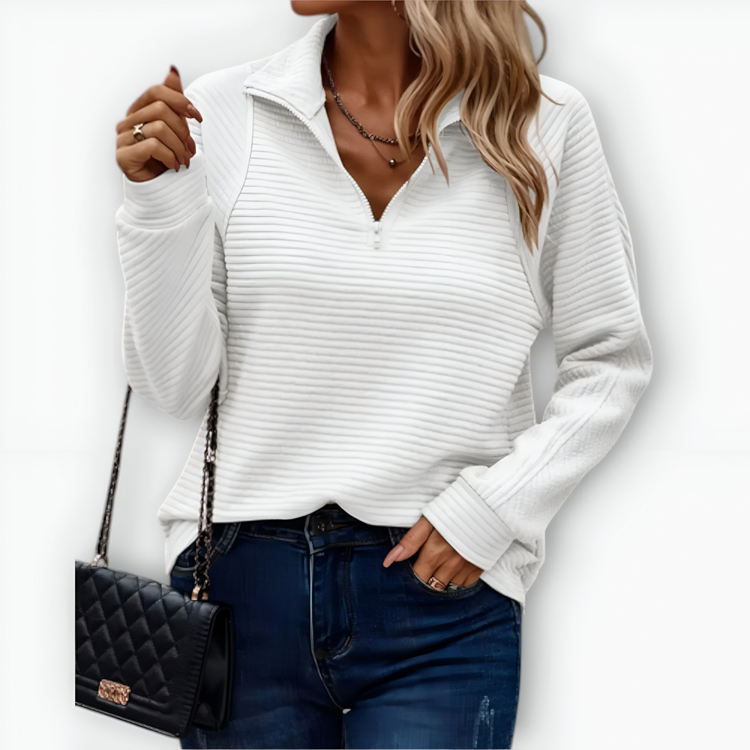 Růžena | Elegantní svetr s polo zipem
