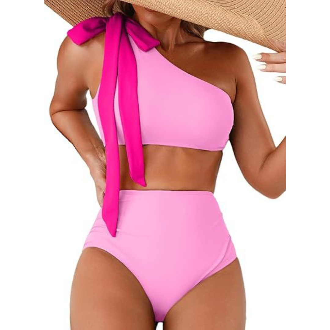 Eliška | Vysoký pas bikiny s jedním ramenem