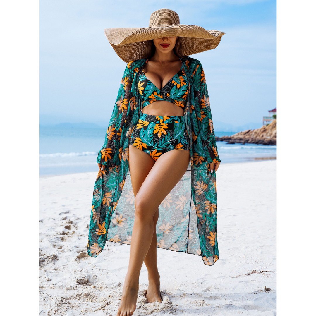 Růžena | 3-dílná bikini sada s bezplatným cover-upem