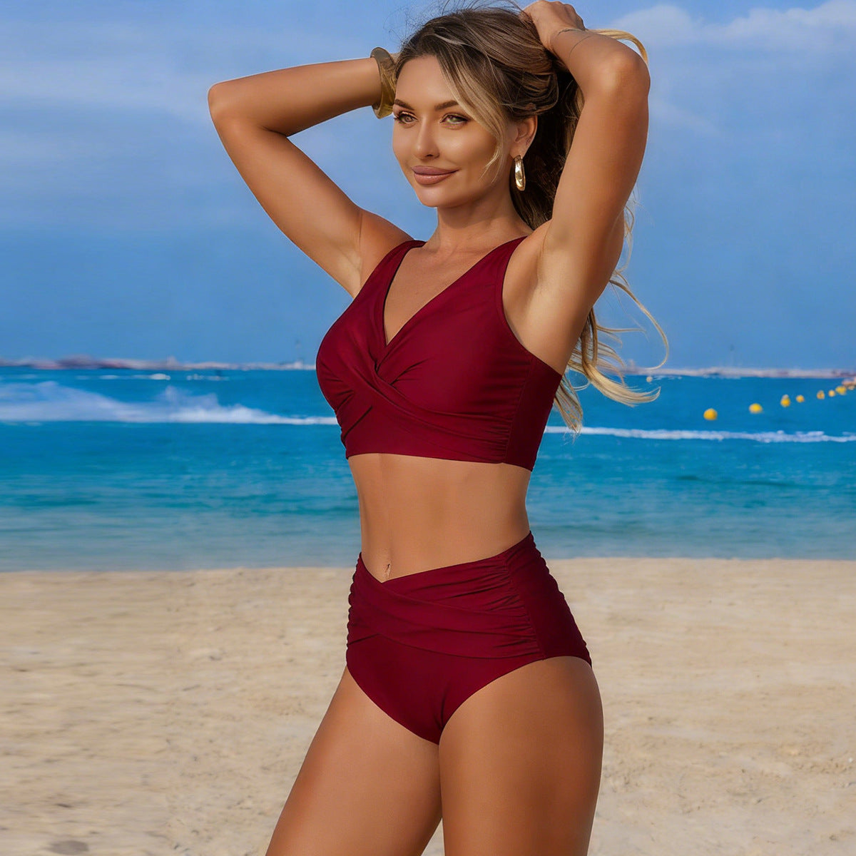 Lívia | Bikiny s vysokým pasem a twist detailem