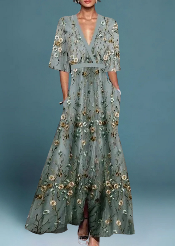 Dominika | Elegantní maxi květinové šaty