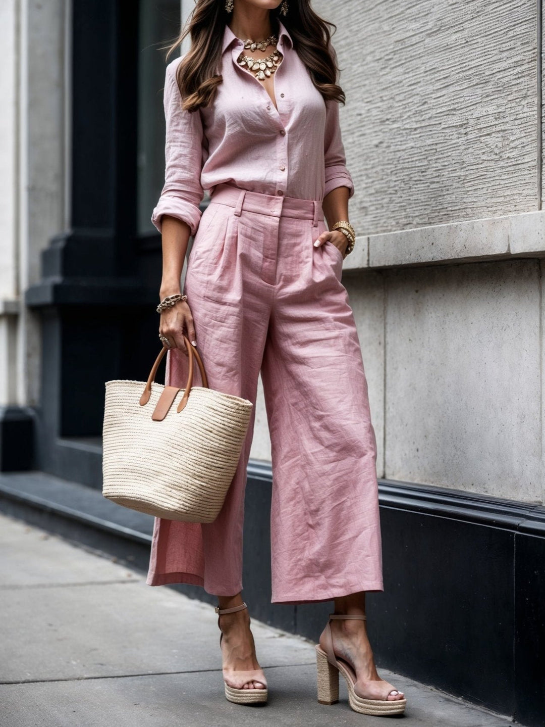 Viktorie | Stylový casual outfit v růžové barvě