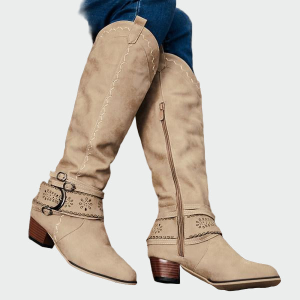 Michaela | Retro kožené cowboyské boty